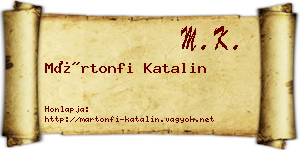 Mártonfi Katalin névjegykártya